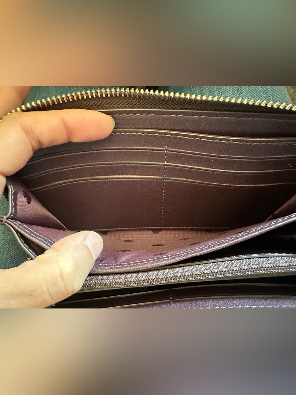 Kate Spade Deep Plum Brown Zip Around Wallet - Picture 6 of 6